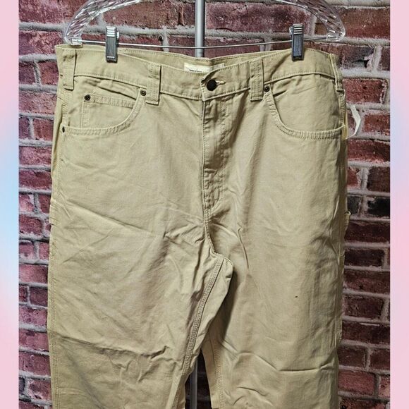 Amazon Essentials Canvas Work Pants – Men’s Size 36x31 Khaki Cotton Utility NEW - Picture 3 of 4